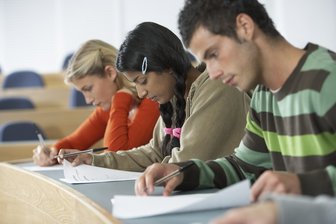 Adult students taking a quiz