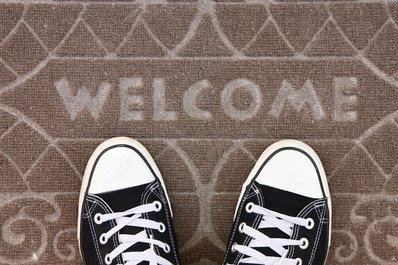 Welcome Mat with Shoes